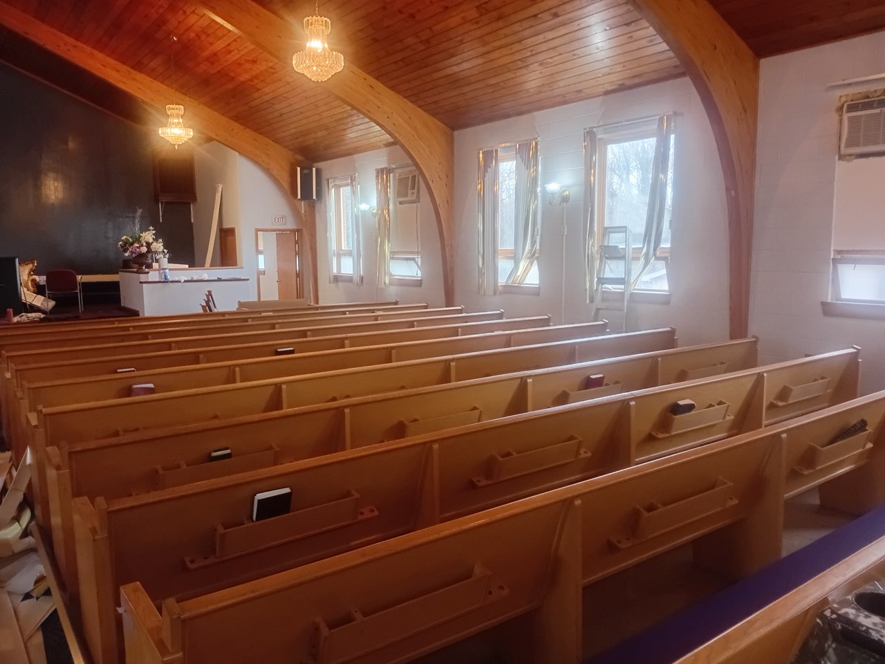 Freshly painted church interior